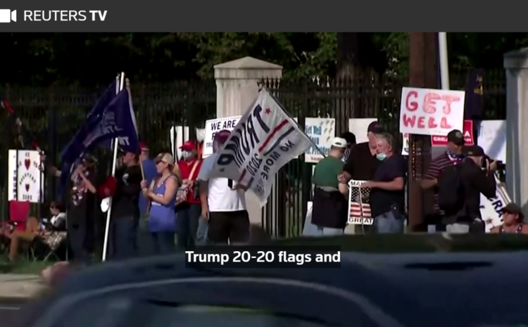  Infected Trump greets supporters in motorcade outside hospital; his health unclear