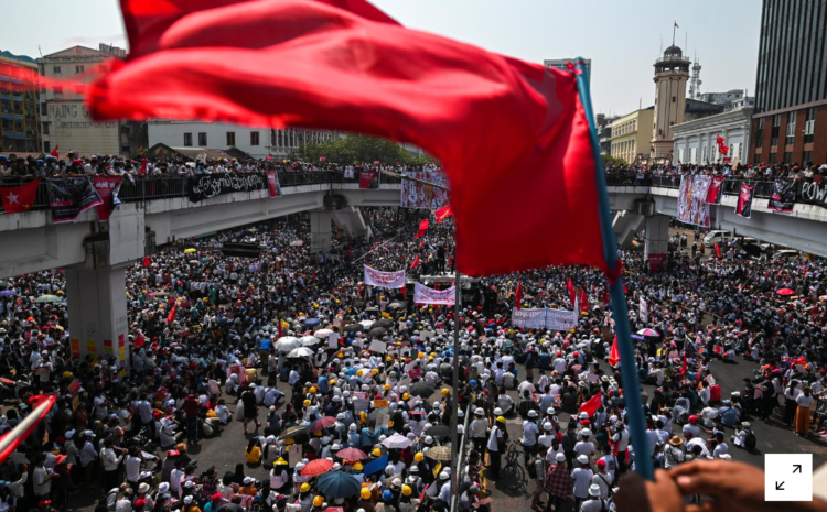  Anti-coup protesters defy junta warning, strike grips Myanmar
