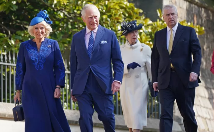  King Charles joined by family for first Easter service as monarch
